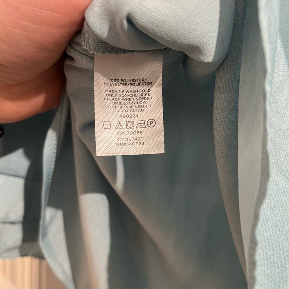 LOFT Light Blue Ruffle Blouse - Picture 7 of 9